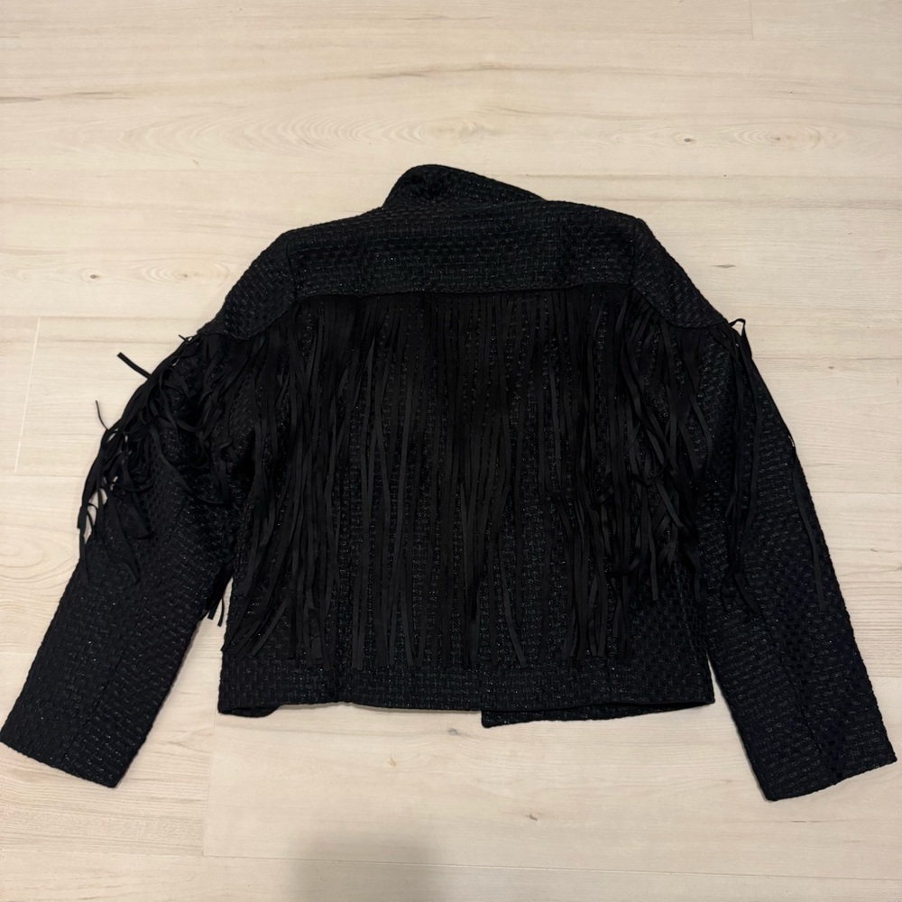 Boston Proper Black Fringed Cropped Blazer - NWT - Picture 8 of 8